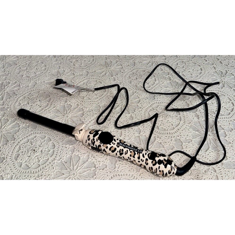 Beachwaver S.75 Rotating Curling Iron Cheetah Catwalk Automatic .75 Inch